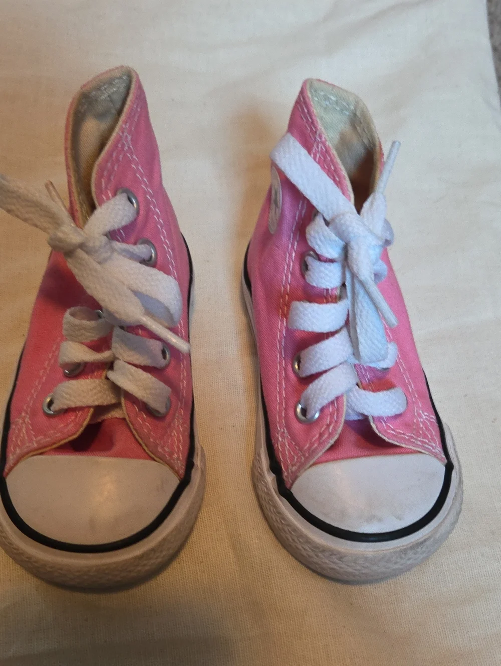 Converse Kids Pink Canvas High-Top Sneakers with White Laces